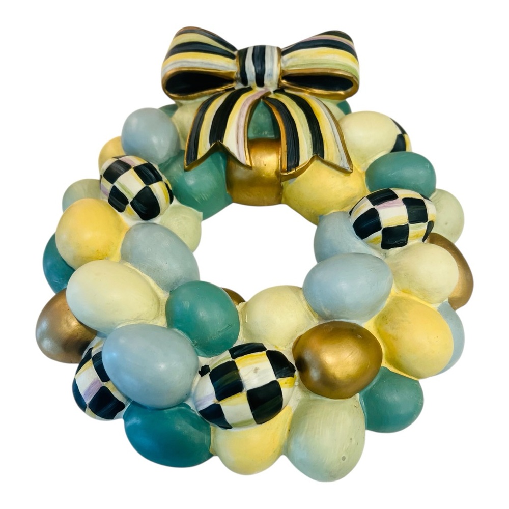 Mackenzie Childs Bird’s Nest Egg Easter Spring Wreath Hand Painted - Retired